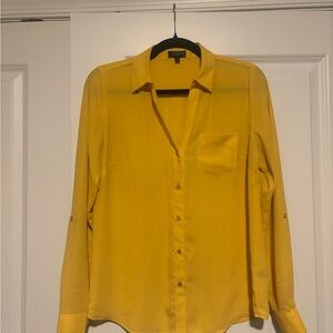The Limited Ashton Yellow Button Down Blouse Women’s Size Small